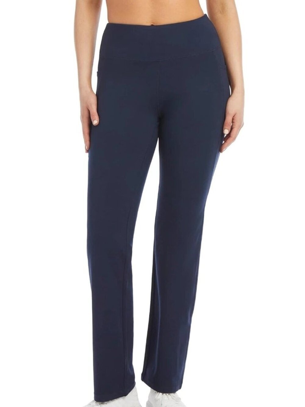 NWT Jockey Women's L Studio Flare Pants Neo Navy Yoga Side Pocket